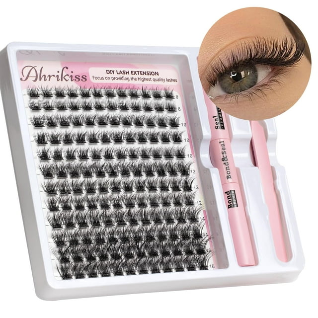 Ahrikiss Diy Lashes Extension DHF10 Kit, 144pcs C D Curl Natural Lash