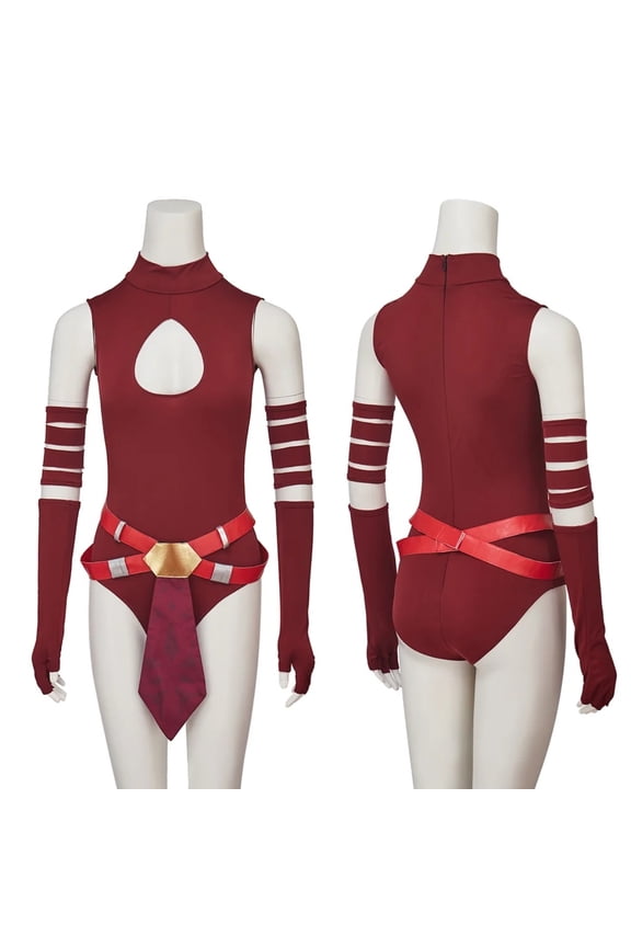 Ahsoka Tano Red Bodysuit Full Set Women Sexy Cutout Sleeveless Jumpsuit Halloween Carnival Party Combat Suit