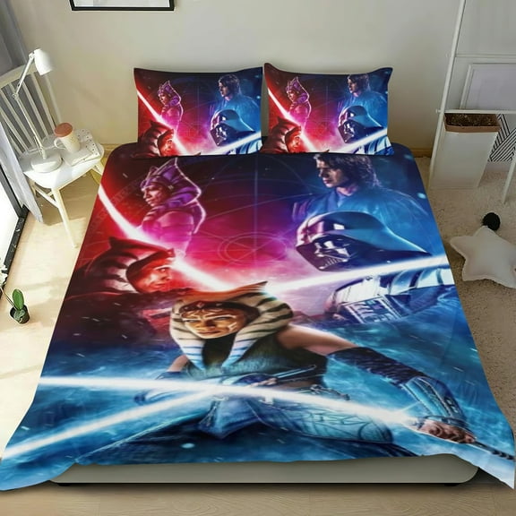 Ahsoka Tano Themed Bed Sheet Set Three Piece Set 68x86 In ches Comfortable And Skin Friendly Unique Design Creating A Star Gifts For Family Friends fans