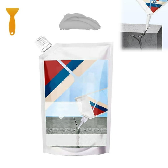 Ahtopmall Heavy Duty Concrete Crack Repair Adhesive, New Upgrade Self Leveling Concrete Caulking Filler, White Quick-Drying Waterproof Sealer for Home Repairs, and Renovations