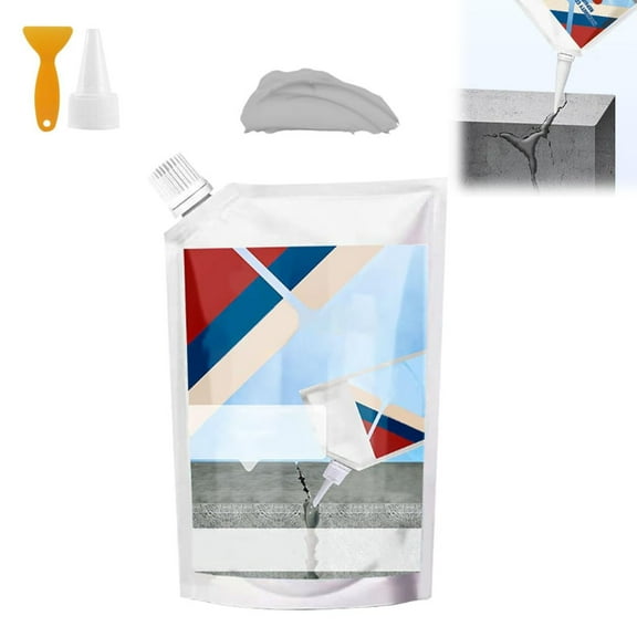 Ahtopmall Heavy Duty Concrete Crack Repair Adhesive, New Upgrade Self Leveling Concrete Caulking Filler, White Quick-Drying Waterproof Sealer for Home Repairs, and Renovations