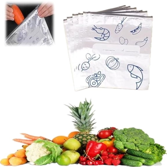 Ahtopmall Reusable Aluminum Foil Sealable Storage Bags,Food Freshness Preservation Bag,Secure Zipper Lock Design, Easy to Seal for Food Storage (30pcs/pack, L(26 * 29cm))