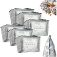 thumbnail image 1 of Reusable Aluminum Foil Sealable Storage Bags, Self-standing aluminum foil resealable bags with labels and zippers for keeping fresh vegetables and frozen meats fresh., 1 of 1
