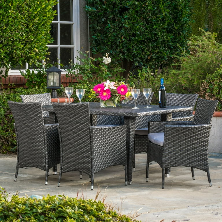 Peiffer 7 piece dining set with cushions online