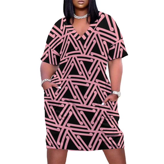 Ahuriri Summer (licorice allsort) Loose Pocket Dress Woman's evening dress bandage dress women elegant luxury