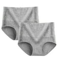 thumbnail image 1 of Ahuyic 2pcs Cotton Underwear for Women Plus Size Briefs High Waisted Butt Lifting Panties Sexy Lace Full Coverage Briefs - Gray(2Pack) - XL, 1 of 2