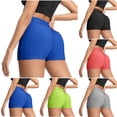 thumbnail image 1 of Ahuyic Athletic Shorts for Women,Womens Running Shorts,Women High Waist Hip Stretch Fitness Wrinkled Drawstring Biker Shorts Yoga Pants Shorts, 1 of 6