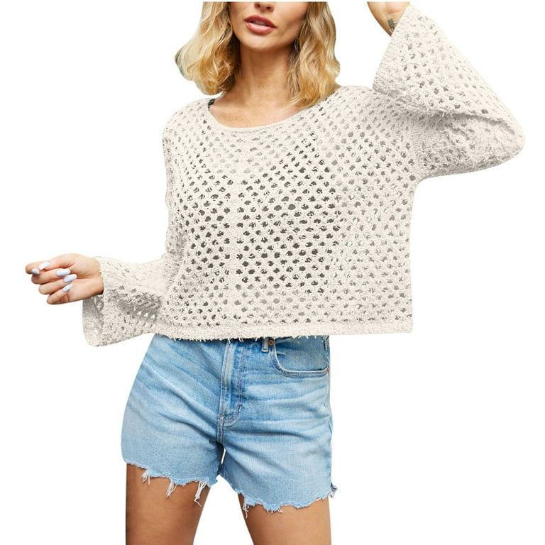 New Trumpet Sleeves Loose Hollow Sweater New Trumpet Sleeves Loose Hollow Sweater