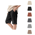 thumbnail image 1 of Ahuyic Girls Pants,Summer Shorts for Girls,Boys Grils Shorts Casual Pants Kids Straight Leg Drawstring Waist Loose Comfy Pants With Pockets,Black,4 Years, 1 of 6