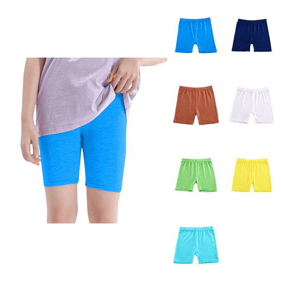 Ahuyic Girls Pants,Summer Shorts for Girls,Girls Pants Childrens Candy Colored Shorts Girls Pants Flat Corner Pants,Green,6 Years