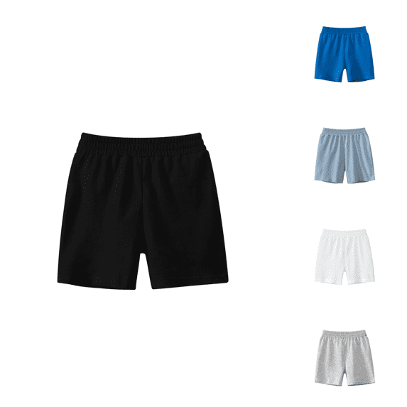 Ahuyic Girls Pants,Summer Shorts for Girls,Summer Solid Color Casual Pants Boys Girls Botton Short Pants Denim Shorts Overalls,Navy,2 Years