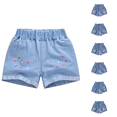 thumbnail image 1 of Ahuyic Girls Pants,Summer Shorts for Girls,Summer Thin Style Toddler Boys Girls Denim Shorts With Pockets Casual Pants for Kids,Blue,6-7Years, 1 of 4