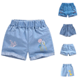 thumbnail image 1 of Ahuyic Girls Pants,Summer Shorts for Girls,Summer Thin Style Toddler Boys Girls Denim Shorts With Pockets Casual Pants for Kids,Blue,8-9 Years, 1 of 4