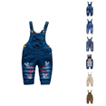 thumbnail image 1 of Ahuyic Girls Pants,Summer Shorts for Girls,Toddler Kids Boys' Casual Sleeveless Denim Overalls Denim Pants Children's Jumpsuit Overalls,Black,1 Years, 1 of 6