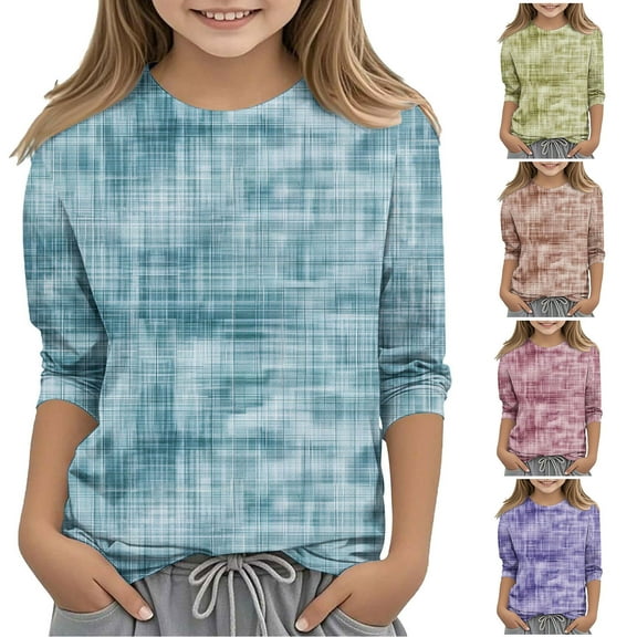 Ahuyic Kids Casual Long Sleeved Blouse Top, Autumns/Winter Long Sleeve For Kid, Boys And Girls Casual Originality Printed Top Long Sleeve Round-Neck Blouses & Shirts