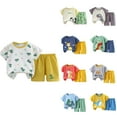 thumbnail image 1 of Ahuyic Kids' Summer Ice-Feel Short Sleeve Set,Kids Breathable And Skin-Friendly Outfit,Summer Girls And Boys' T-shirt Toddler Casual Pants Baby Clothes Short Sleeved Shorts Outfit, 1 of 4