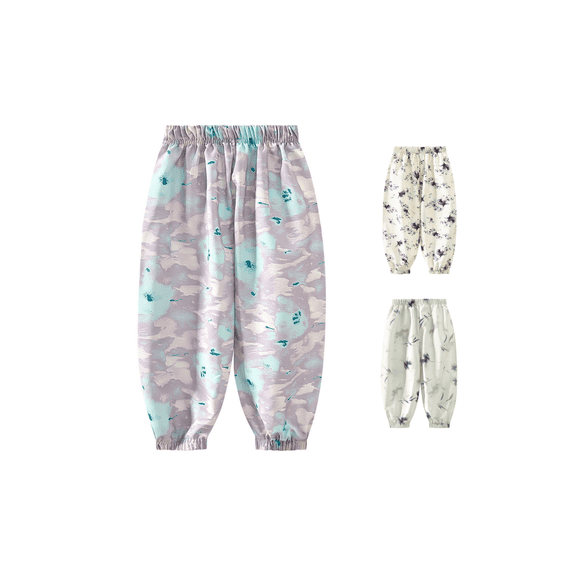 Ahuyic Print Girls Full Length Pants Jogger Style Loose Fit Kids 1-13Y
