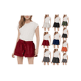 thumbnail image 1 of Ahuyic Solid Color Elastic Waist Button Girls Shorts Kids Casual Summer Bottoms 3-14Y, 1 of 5