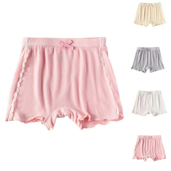 Ahuyic Toddler Kids Leisure Clothes,Summer Unisex Short Pants,Toddler Kids Girls' Solid Color Cotton Lace Edge Short Pants Casual High Waisted Leggings And Sleepwear Shorts