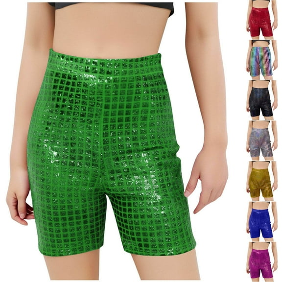 Ahuyic Kids Summer Pants,Casual Pants for Girls,Children's Sequin Shorts Corner Shorts Performance Dance Pants Summer