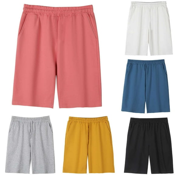 Ahuyic Kids Summer Pants,Casual Pants for Girls,Children's Summer Solid Elastic Waistband Pocket Casual Sports Five Quarter Pants For Kids