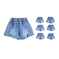 thumbnail image 1 of Ahuyic Toddler Kids Leisure Clothes,Summer Unisex Short Pants,Children's Jeans Short Pants Summer Casual Outerwear Pants Fashion Solid Color Girls' Jeans Short Pants, 1 of 5