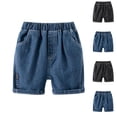 thumbnail image 1 of Ahuyic Toddler Kids Leisure Clothes,Summer Unisex Short Pants,Summer Girls' Denim Shorts Solid Color Versatile Elastic Hot Pants For Wearing Denim Shorts Outside, 1 of 5
