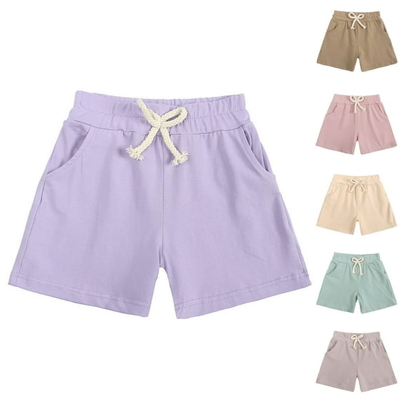 Ahuyic Kids Summer Pants,Casual Pants for Girls,Toddler Kids Boys Girls Fashion Cute Solid Color Soft Pants Outdoors Home Wear Shorts