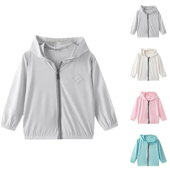 Ahuyic Kids Summer Sun Protection Coat, Casual Long Sleeve Coat For Kid, Fashion And Boys Summer Sun Protection Clothes Long Sleeve Hooded Casual Outwear & Jackets