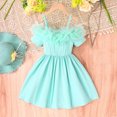 thumbnail image 1 of Ahuyic Little Girl Summer Casual Dress,Sleeveless Dresses for Kids,Summer Elegant Mesh Lace Neckline Suspender Dress For Small And Medium-sized Girls, 1 of 4