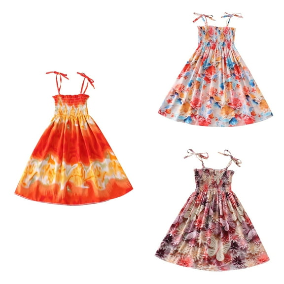 Ahuyic Little Girl Dresses,Summer Casual Dresses for Kids,Children's Cotton Silk Dress Princess Dress Girls' Nightgown Cake Dress New Style Dress Stylish Mid Size Children's Camisole Dress