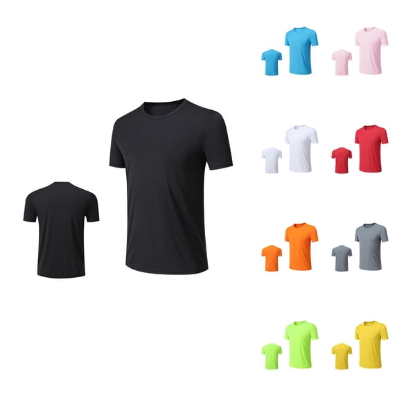 Ahuyic Mens Plus Size Top,Mens Summer Blouse,Mens Casual Fashion Solid Color Stretch Running Fitness Short Sleeve Leotard Blazer Orange L