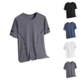 thumbnail image 1 of Ahuyic Mens Plus Size Top,Mens Summer Blouse,Mens Summer Fashionable And Breathable Sports And Casual Drying Thin Short Sleeve Round-Neck Blouses Shirts Blue XXXXXL, 1 of 5