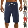 thumbnail image 1 of Ahuyic Mens Summer Plus Size Pants Mens Short Pants,Mens Drawstring Elastic Waist Pocket Casual Sweat Capris Pants,Green,L, 1 of 5