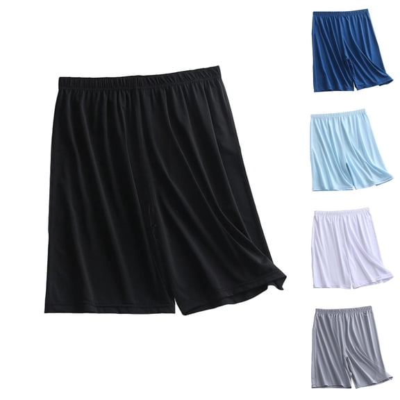 Ahuyic Mens Summer Plus Size Pants Mens Short Pants,Mens Solid Color Sleeping Pants Loose Shorts Pajamas Shorts,Blue,XXXXXL
