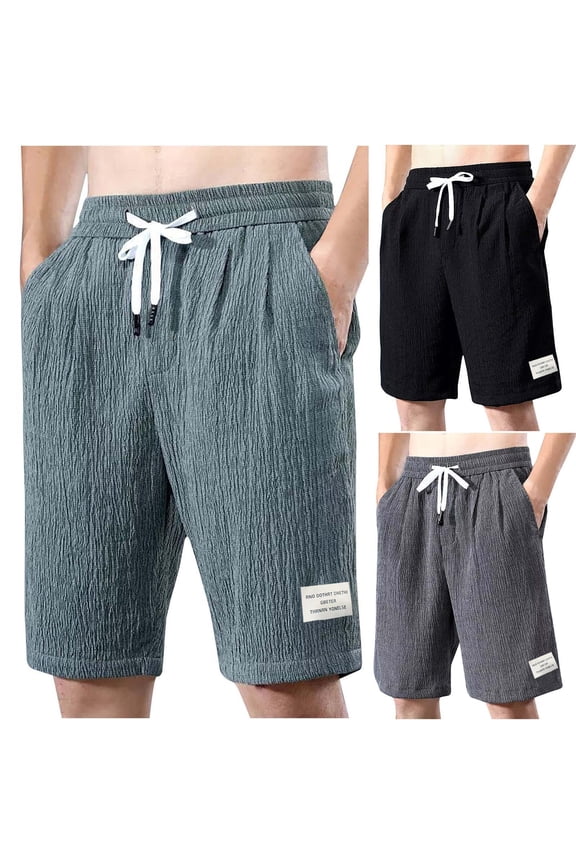 Mens Summer Plus Size Pants Mens Short Pants,Mens Summer Loose Casual Solid Classic Half Shorts Pants,Black,XXXXXL