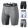 thumbnail image 1 of Ahuyic Mens Summer Plus Size Pants Mens Short Pants,Mens Tight Solid Color Elastic Five Point Running Base Fitness Training Shorts,Black,XL, 1 of 4
