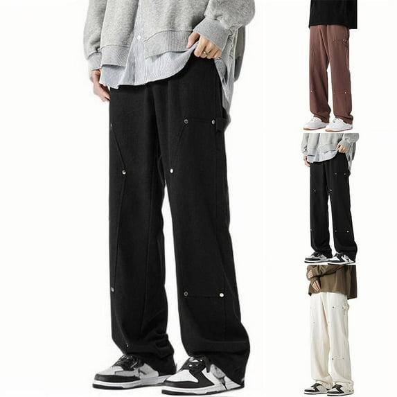 Ahuyic Mens Sweatpants,Sweatpants for Men Pants,Man Solid Color Return ...