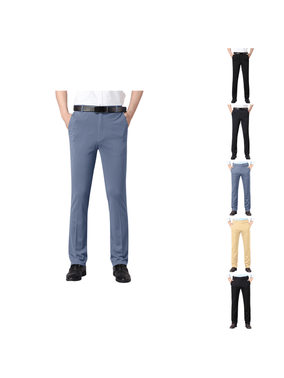Mens Sweatpants,Sweatpants for Men Pants,Mens Business Casual Fashion Solid Color Suit Pants,Black,29