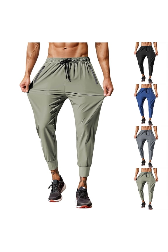 Mens Sweatpants,Sweatpants for Men Pants,Mens Casual Fashion Thin Version Ice Thread Running Breathable Outdoor Training Sports Skinny Pants