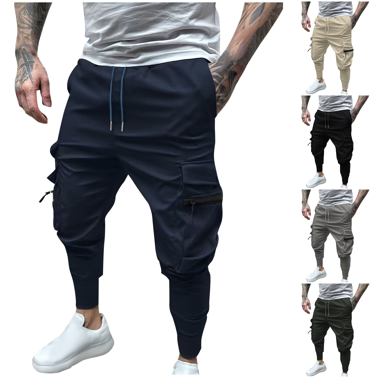 Sweatpants With Rope Ahuyic Mens Sweatpants,Sweatpants for Men Pants,Mens Elastic Solid ...