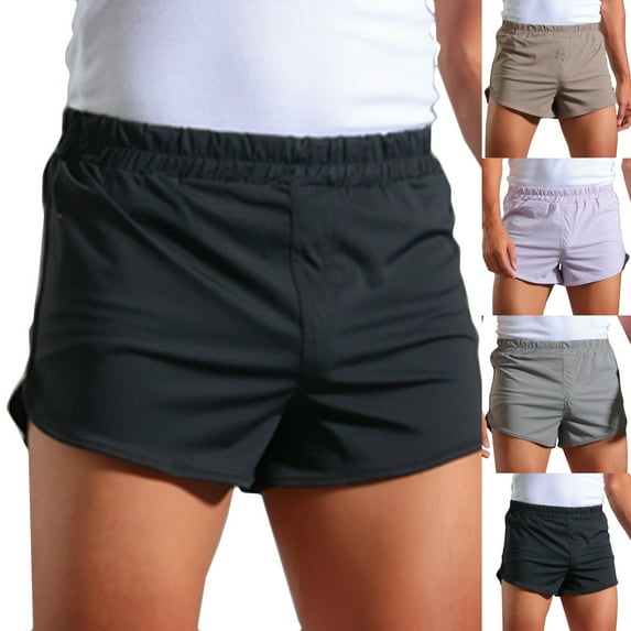 Ahuyic Plus Size Pants for Men,Mens Pants,Mens Solid Fashion Pockets Sports Elastic Mid-waist Lace-up Middle Waist Shorts,Gray,M