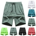 thumbnail image 1 of Ahuyic Plus Size Pants for Men,Mens Pants,Mens Summer Outdoors Casual Drawstring Printing Sport Shorts Pants,White,XL, 1 of 3