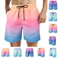 thumbnail image 1 of Ahuyic Plus Size Pants for Men,Mens Pants,Mens Summer Swim Trunks Dry Surf Boardshorts Bathing Suit With Mesh Lining Beach Shorts,Pink,XXL, 1 of 4