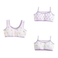 thumbnail image 1 of Ahuyic Summer Big Girls Bras,Girls Student Solid Color Bras,Big Girls Small Underwear Bra Printed Puberty Bra With Chest Pad,Purple,12 Years, 1 of 4