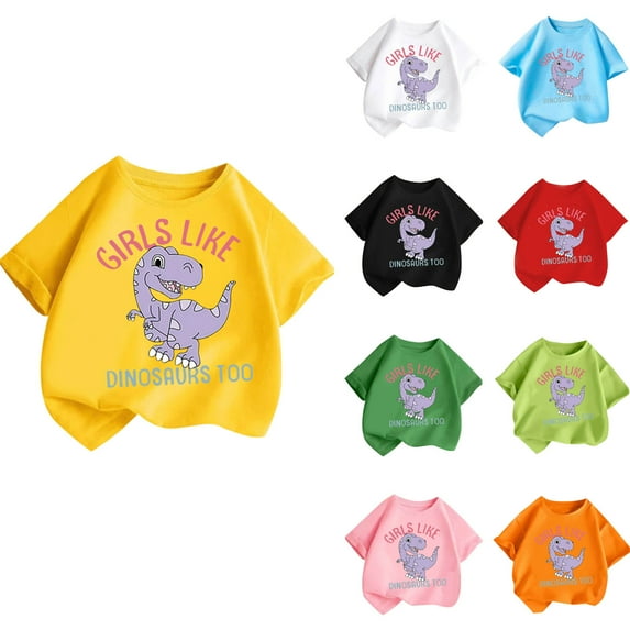 Ahuyic Summer Toddler Kids' Casual Blouse, Solid Color Loose Short Sleeve Top For Girls And Boys,Summer Middle Large Aged Children's Cute Print T-Shirt Casual Top Short Sleeve Round Neck Top