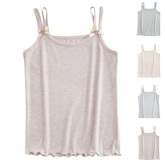 Ahuyic Summer Toddler Kids' Casual Blouse, Solid Color Loose Sleeveless Top For Girls And Boys,Medium Large Aged Children's Small Tank Top Wrapped In Chest Breathable Bra Warm Underwear Top