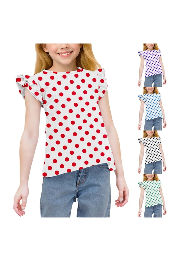 Summer Toddler Kids' Casual Blouse, Solid Color Loose Sleeveless Top For Girls And Boys,Summer Girls' T-Shirt Wave Point Solid Color Short Sleeve Girls' Thin Coat