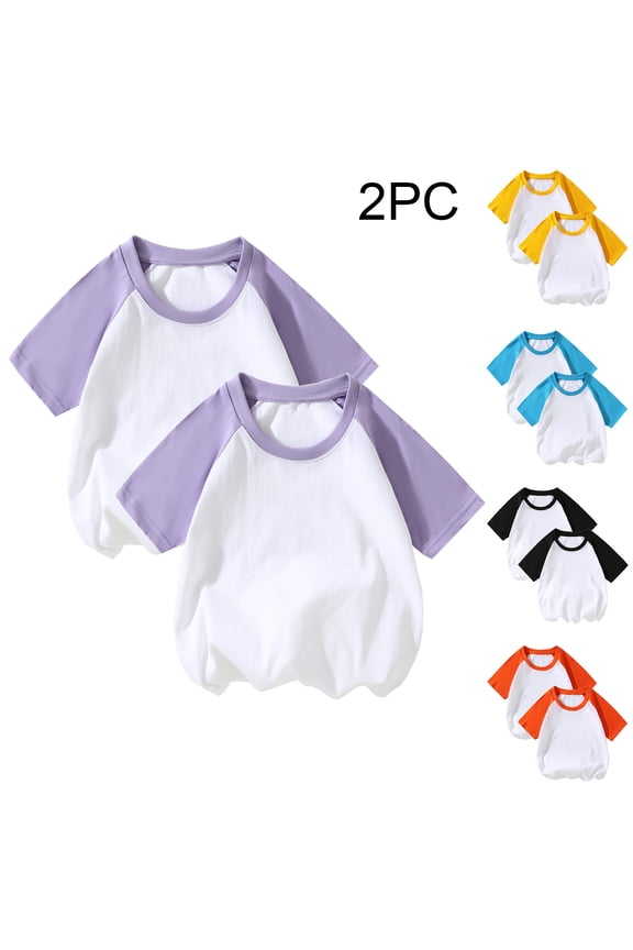 Summer Toddler Girls Short Sleeve Tshirt,Girls Casual Blouse And Tank Tops,2PC Girls Shirts Short Sleeve Shirt Girls T Shirts Soft Basic Tees Kids Tshirts Solid Summer Top T-Shirt