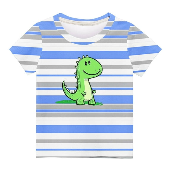 Ahuyic Summer Toddler Solid Color T-Shirt,Kids Casual Top,Boys' Fashion Casual Letter Printed Round Neck Short Sleeve Top